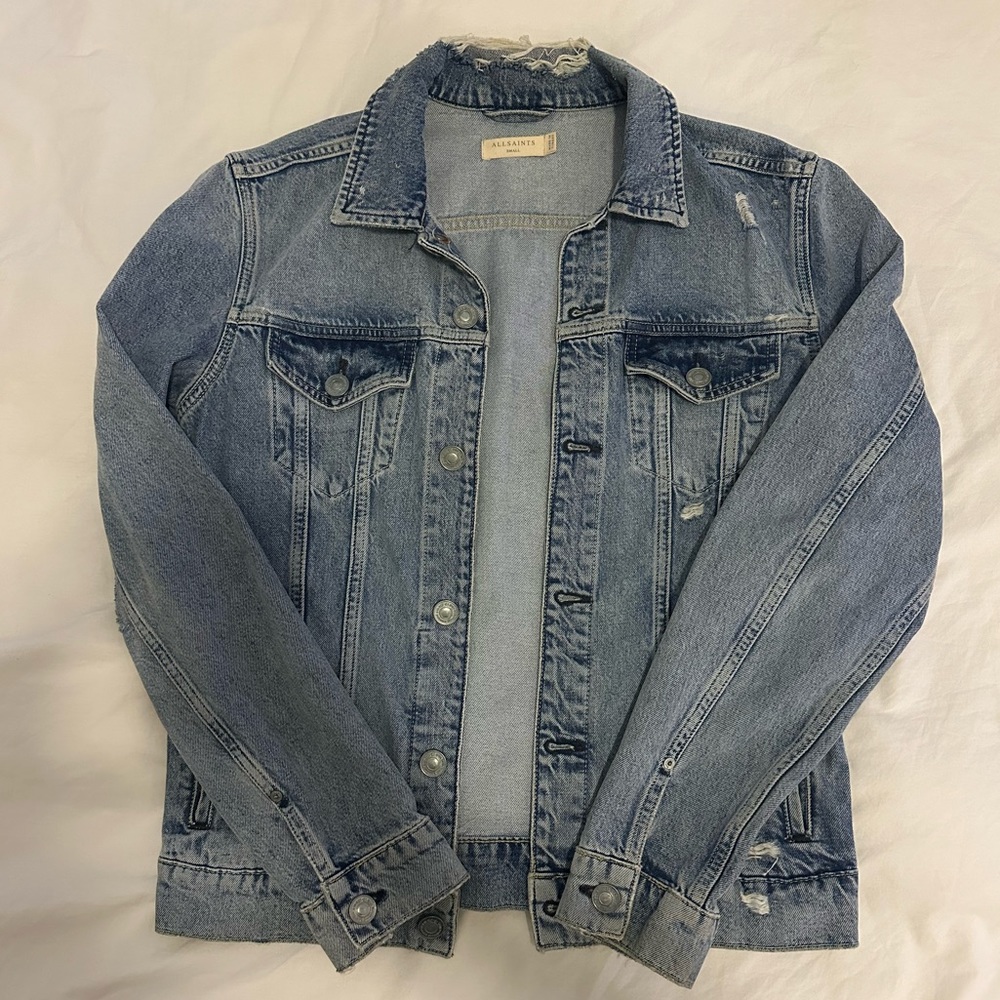 Allsaints Distressed Denim Jacker